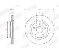 2x Disque de frein ventilé 563582JC JURID pour SUZUKI SWIFT V