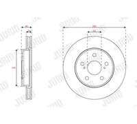 2x Disque de frein ventilé 563672JC JURID pour TOYOTA COROLLA A trois volumes