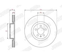 2x Disque de frein ventilé 563724JC JURID pour VW POLO VI