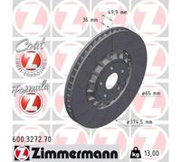 2x ZIMMERMANN disque de frein FORMULA Z avant 600.3272.70