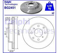 DELPHI BG2451 Disque de frein