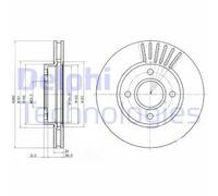 2x Disque de frein ventilé BG2699 DELPHI pour FORD MONDEO I MONDEO I Turnier