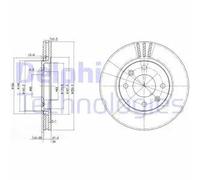 2x Disque de frein ventilé BG2871 DELPHI pour PEUGEOT 406 406 Break