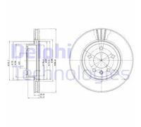 2x Disque de frein ventilé BG2908 DELPHI pour OPEL OMEGA B OMEGA B Break