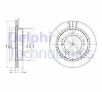2x Disque de frein ventilé BG3158 DELPHI pour SUZUKI VITARA Cabrio VITARA