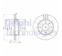 2x Disque de frein ventilé BG3206 DELPHI pour NISSAN ALMERA I Hatchback ALMERA I