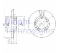2x Disque de frein ventilé BG3245 DELPHI pour NISSAN TRADE Autobus/Autocar