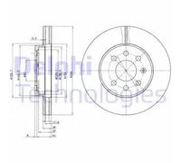2x Disque de frein ventilé BG3334 DELPHI pour DAEWOO CHEVROLET