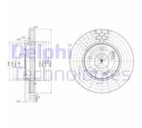 2x Disque de frein ventilé BG3396 DELPHI pour MERCEDES-BENZ CHRYSLER