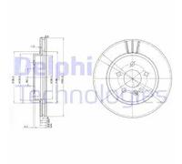2x Disque de frein ventilé BG3397 DELPHI pour MERCEDES-BENZ CLASSE M