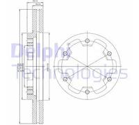 2x Disque de frein ventilé BG3422 DELPHI pour NISSAN FORD