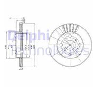 2x Disque de frein ventilé BG3519 DELPHI pour TOYOTA YARIS YARIS VERSO