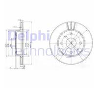 DELPHI BG3555 Disque de frein