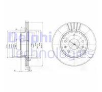 Delphi Disque de frein BG3702C avant ventilé – Jeu de 2