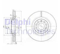 2x Disque de frein ventilé BG3714 DELPHI pour AUDI SEAT