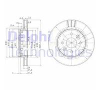 DELPHI BG3803 Disque de frein