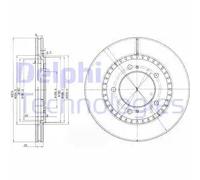 2x Disque de frein ventilé BG3821 DELPHI pour SUZUKI GRAND VITARA I