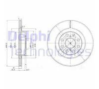 Disque de frein DELPHI BG3825 arrière, ventilé, 2 Stück