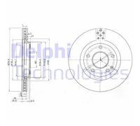 2x Disque de frein ventilé BG3829 DELPHI pour MERCEDES-BENZ