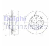 Delphi Disque de frein BG3845C - Avant ventilé - Jeu de 2 pièces