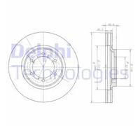 2x Disque de frein ventilé BG3936 DELPHI pour HYUNDAI TERRACAN