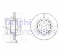 Disque de frein DELPHI BG3942 avant, ventilé, 2 Stück