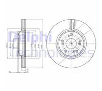 2x Disque de frein ventilé BG3978 DELPHI pour HONDA ACCORD VII ACCORD VII Tourer