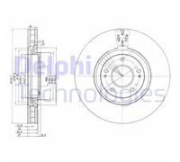 2x Disque de frein ventilé BG3988 DELPHI pour MITSUBISHI LANCER VI LANCER VII