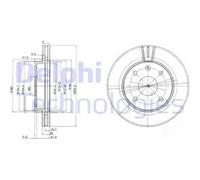 2 x DELPHI BG4003 Disque de frein pour BUICK (SGM),CHEVROLET,DAEWOO