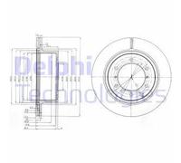 2x Disque de frein ventilé BG4014 DELPHI pour HYUNDAI TERRACAN