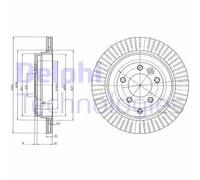 2x Disque de frein ventilé BG4020C DELPHI pour LAND ROVER DISCOVERY IV