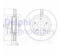 2x Disque de frein ventilé BG4109C DELPHI pour NISSAN X-TRAIL II JUKE