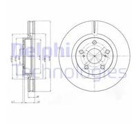 Disque de frein DELPHI BG4114C avant, ventilé, 2 pièce