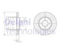 2x Disque de frein ventilé BG4117 DELPHI pour FORD FIESTA V