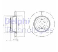 2x Disque de frein ventilé BG4168 DELPHI pour BMW X5 X6