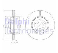 2x Disque de frein ventilé BG4191 DELPHI pour OPEL ASTRA J Sports Tourer ASTRA J