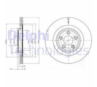 Delphi Disque de frein BG4202C ventilé Ø326 mm arrière 2x pour Jaguar