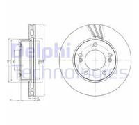 Disque de frein DELPHI BG4207 avant, ventilé, 2 pièce