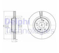 Delphi Disque de frein BG4224 avant, ventilé, 2 pièces pour HONDA Accord VIII 2008-2015