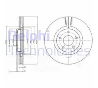 2x Disque de frein ventilé BG4231C DELPHI pour NISSAN RENAULT