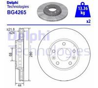 2x Disque de frein ventilé BG4265 DELPHI pour RENAULT DACIA NISSAN