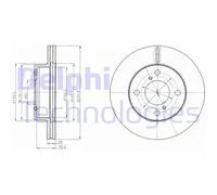 Delphi Disque de frein ventilé BG4271C pour NISSAN SUZUKI – 2x