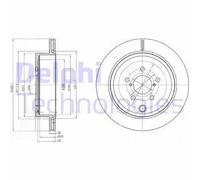 2x Disque de frein ventilé BG4288 DELPHI pour TOYOTA SUBARU