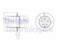 2x Disque de frein ventilé BG4341 DELPHI pour MAZDA CX-7 CX-9