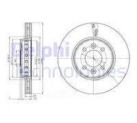 2x Disque de frein ventilé BG4536C DELPHI pour RENAULT DACIA