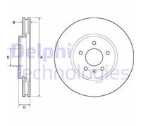 DELPHI BG4672C Disque de frein