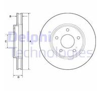2x Disque de frein ventilé BG4678C DELPHI pour NISSAN LEAF NV200 Fourgon