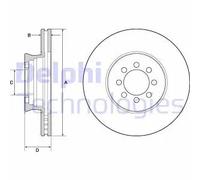2x Disque de frein ventilé BG4679C DELPHI pour MERCEDES-BENZ VARIO Fourgon