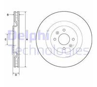 2x Disque de frein ventilé BG4689C DELPHI pour CITROËN PEUGEOT DS