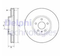 2x Disque de frein ventilé BG4702C DELPHI pour FORD MONDEO V A trois volumes